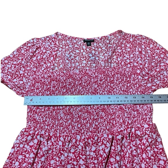 TORRID Babydoll Chiffon Smocked Top Floral Ditsy Print 3/4 Sleeves Partly Lined - Picture 6 of 9